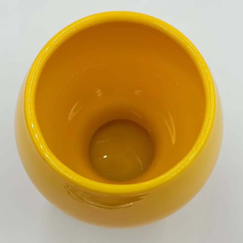 Erik Höglund Scandinavian Polished Yellow Art Glass Bulbous Vase MCM #H1682/160